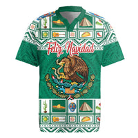 Personalized Mexico Christmas Rugby Jersey Coat Of Arms With Aztec Mexican Patterns - Wonder Print Shop