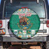 Personalized Mexico Christmas Spare Tire Cover Coat Of Arms With Aztec Mexican Patterns - Wonder Print Shop