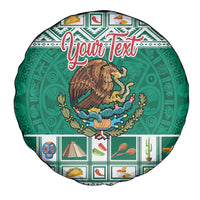 Personalized Mexico Christmas Spare Tire Cover Coat Of Arms With Aztec Mexican Patterns - Wonder Print Shop