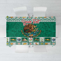 Personalized Mexico Christmas Tablecloth Coat Of Arms With Aztec Mexican Patterns - Wonder Print Shop