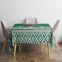 Personalized Mexico Christmas Tablecloth Coat Of Arms With Aztec Mexican Patterns - Wonder Print Shop
