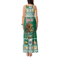 Personalized Mexico Christmas Tank Maxi Dress Coat Of Arms With Aztec Mexican Patterns - Wonder Print Shop