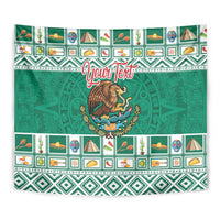 Personalized Mexico Christmas Tapestry Coat Of Arms With Aztec Mexican Patterns - Wonder Print Shop