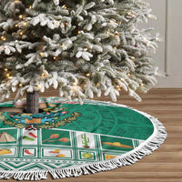 Personalized Mexico Christmas Tree Skirt Coat Of Arms With Aztec Mexican Patterns - Wonder Print Shop