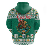 Personalized Mexico Christmas Zip Hoodie Coat Of Arms With Aztec Mexican Patterns - Wonder Print Shop