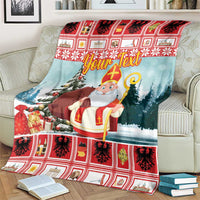 Personalized Germany Frohe Weihnachten Blanket Cute Saint Nicholas With Christmas Tree