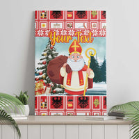 Personalized Germany Frohe Weihnachten Canvas Wall Art Cute Saint Nicholas With Christmas Tree - Wonder Print Shop