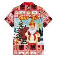 Personalized Germany Frohe Weihnachten Family Matching Long Sleeve Bodycon Dress and Hawaiian Shirt Cute Saint Nicholas With Christmas Tree - Wonder Print Shop