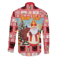 Personalized Germany Frohe Weihnachten Family Matching Off The Shoulder Long Sleeve Dress and Hawaiian Shirt Cute Saint Nicholas With Christmas Tree - Wonder Print Shop
