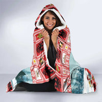 Personalized Germany Frohe Weihnachten Hooded Blanket Cute Saint Nicholas With Christmas Tree