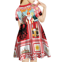 Personalized Germany Frohe Weihnachten Kid Short Sleeve Dress Cute Saint Nicholas With Christmas Tree - Wonder Print Shop