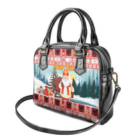 Personalized Germany Frohe Weihnachten Shoulder Handbag Cute Saint Nicholas With Christmas Tree