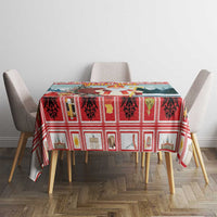 Personalized Germany Frohe Weihnachten Tablecloth Cute Saint Nicholas With Christmas Tree - Wonder Print Shop