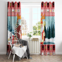 Personalized Germany Frohe Weihnachten Window Curtain Cute Saint Nicholas With Christmas Tree - Wonder Print Shop