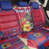 Personalized Haiti Jwaye Nowel Back Car Seat Cover Hispaniolan Trogon With Hibiscus Flowers - Wonder Print Shop
