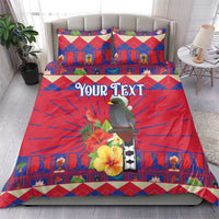 Personalized Haiti Jwaye Nowel Bedding Set Hispaniolan Trogon With Hibiscus Flowers - Wonder Print Shop