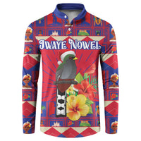 Personalized Haiti Jwaye Nowel Button Sweatshirt Hispaniolan Trogon With Hibiscus Flowers - Wonder Print Shop