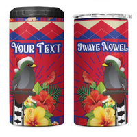 Personalized Haiti Jwaye Nowel 4 in 1 Can Cooler Tumbler Hispaniolan Trogon With Hibiscus Flowers - Wonder Print Shop