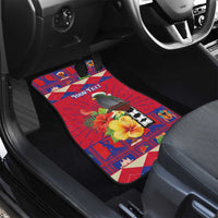 Personalized Haiti Jwaye Nowel Car Mats Hispaniolan Trogon With Hibiscus Flowers - Wonder Print Shop