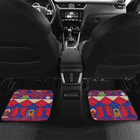 Personalized Haiti Jwaye Nowel Car Mats Hispaniolan Trogon With Hibiscus Flowers - Wonder Print Shop