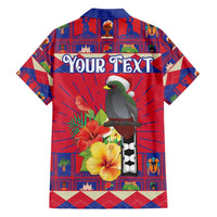 Personalized Haiti Jwaye Nowel Family Matching Long Sleeve Bodycon Dress and Hawaiian Shirt Hispaniolan Trogon With Hibiscus Flowers - Wonder Print Shop