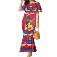 Personalized Haiti Jwaye Nowel Family Matching Mermaid Dress and Hawaiian Shirt Hispaniolan Trogon With Hibiscus Flowers - Wonder Print Shop