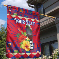 Personalized Haiti Jwaye Nowel Garden Flag Hispaniolan Trogon With Hibiscus Flowers - Wonder Print Shop