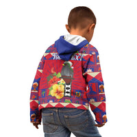 Personalized Haiti Jwaye Nowel Kid Hoodie Hispaniolan Trogon With Hibiscus Flowers - Wonder Print Shop