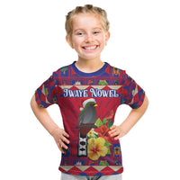 Personalized Haiti Jwaye Nowel Kid T Shirt Hispaniolan Trogon With Hibiscus Flowers - Wonder Print Shop