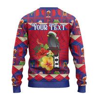 Personalized Haiti Jwaye Nowel Ugly Christmas Sweater Hispaniolan Trogon With Hibiscus Flowers - Wonder Print Shop