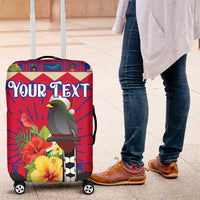 Personalized Haiti Jwaye Nowel Luggage Cover Hispaniolan Trogon With Hibiscus Flowers - Wonder Print Shop