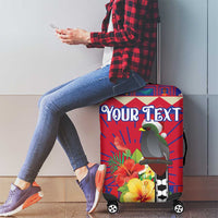 Personalized Haiti Jwaye Nowel Luggage Cover Hispaniolan Trogon With Hibiscus Flowers - Wonder Print Shop