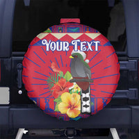 Personalized Haiti Jwaye Nowel Spare Tire Cover Hispaniolan Trogon With Hibiscus Flowers - Wonder Print Shop