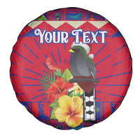Personalized Haiti Jwaye Nowel Spare Tire Cover Hispaniolan Trogon With Hibiscus Flowers - Wonder Print Shop