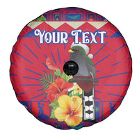 Personalized Haiti Jwaye Nowel Spare Tire Cover Hispaniolan Trogon With Hibiscus Flowers - Wonder Print Shop