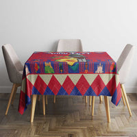 Personalized Haiti Jwaye Nowel Tablecloth Hispaniolan Trogon With Hibiscus Flowers - Wonder Print Shop
