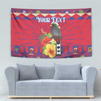 Personalized Haiti Jwaye Nowel Tapestry Hispaniolan Trogon With Hibiscus Flowers - Wonder Print Shop