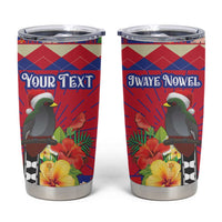 Personalized Haiti Jwaye Nowel Tumbler Cup Hispaniolan Trogon With Hibiscus Flowers - Wonder Print Shop