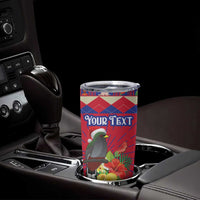 Personalized Haiti Jwaye Nowel Tumbler Cup Hispaniolan Trogon With Hibiscus Flowers - Wonder Print Shop