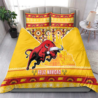 Spain Christmas Bedding Set Noble Bull With Sagrada Famlia - Wonder Print Shop