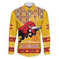 Spain Christmas Family Matching Off The Shoulder Long Sleeve Dress and Hawaiian Shirt Noble Bull With Sagrada Famlia - Wonder Print Shop