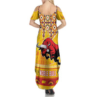 Spain Christmas Family Matching Summer Maxi Dress and Hawaiian Shirt Noble Bull With Sagrada Famlia - Wonder Print Shop