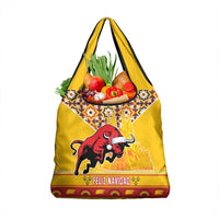 Spain Christmas Grocery Bag Noble Bull With Sagrada Família