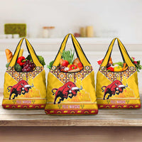 Spain Christmas Grocery Bag Noble Bull With Sagrada Família