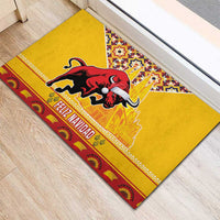 Spain Christmas Rubber Doormat Noble Bull With Sagrada Famlia - Wonder Print Shop