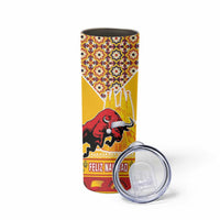 Spain Christmas Skinny Tumbler Noble Bull With Sagrada Famlia - Wonder Print Shop