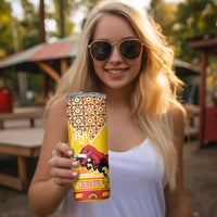 Spain Christmas Skinny Tumbler Noble Bull With Sagrada Famlia - Wonder Print Shop