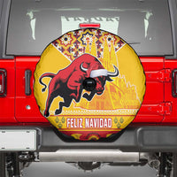 Spain Christmas Spare Tire Cover Noble Bull With Sagrada Famlia - Wonder Print Shop