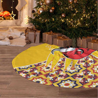 Spain Christmas Tree Skirt Noble Bull With Sagrada Famlia - Wonder Print Shop