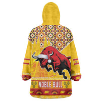 Spain Christmas Wearable Blanket Hoodie Noble Bull With Sagrada Famlia - Wonder Print Shop